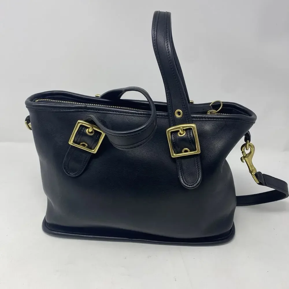Vintage Coach Legacy Black Leather Satchel 9063